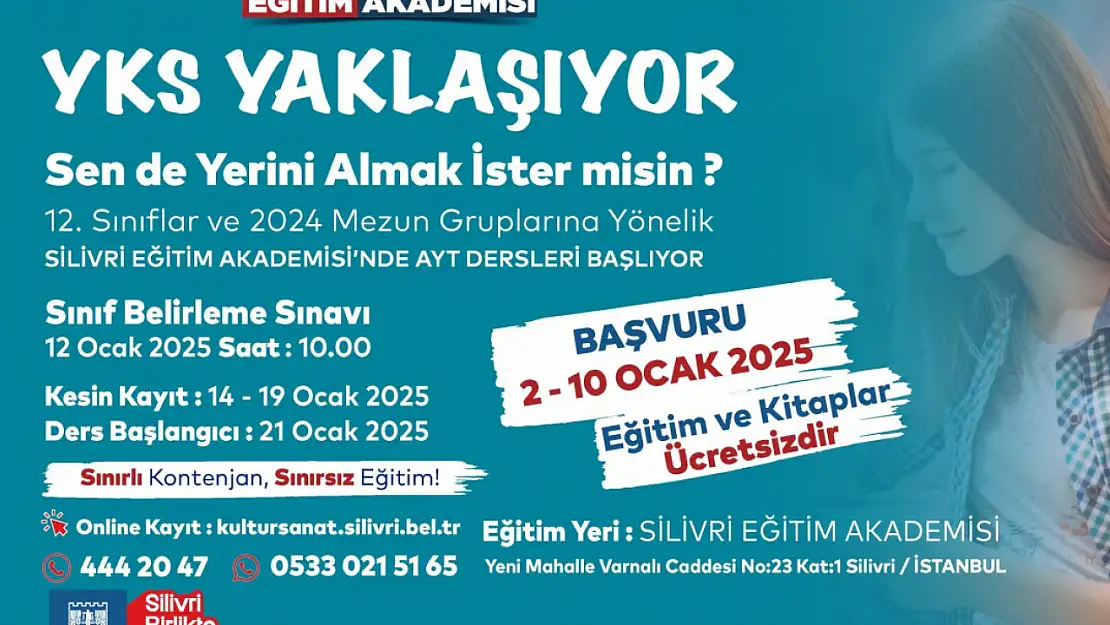 Silivri Belediyesi Eğitim Akademisi'nde Ücretsiz AYT Dersleri Başlıyor!