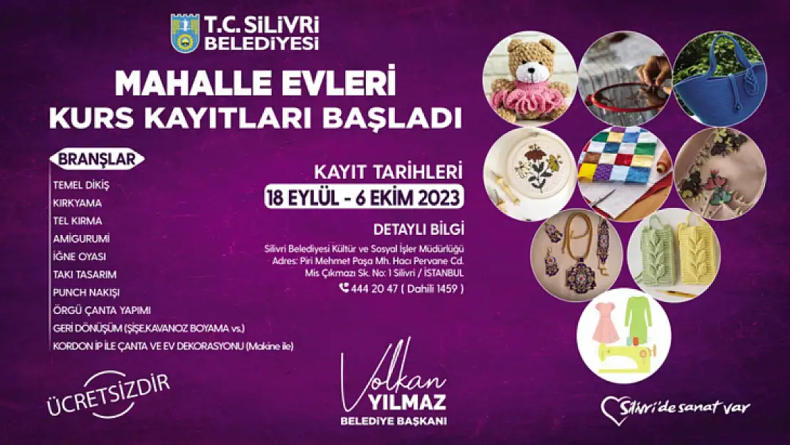 Silivri belediyesi mahalle evleri kurs kayıtları başladı