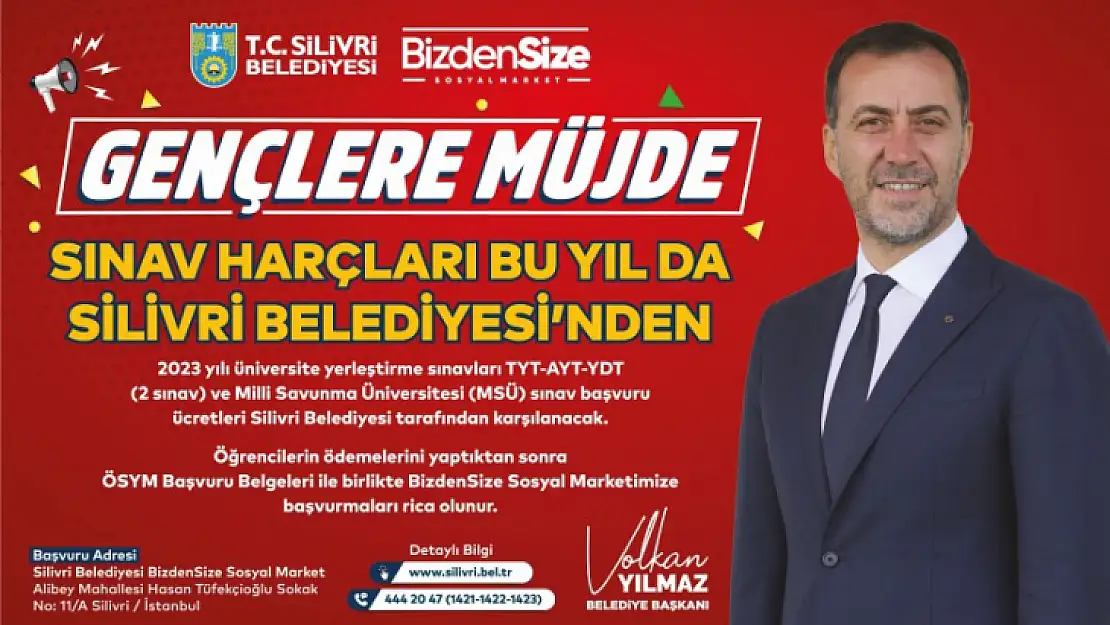 Silivri belediyesi sınav ücretlerini bu yıl da ödeyecek