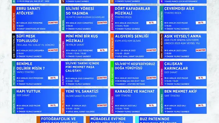 Aralık ayı kültür sanat programı belli oldu