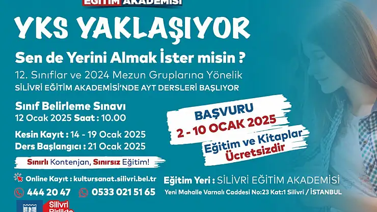 Silivri Belediyesi Eğitim Akademisi'nde Ücretsiz AYT Dersleri Başlıyor!