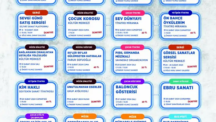 Şubat ayı Kültür Sanat programı belli oldu