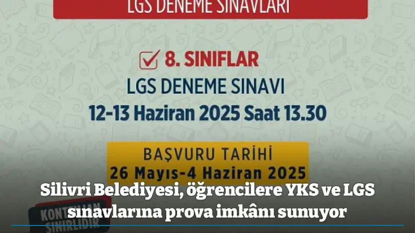 Silivri Belediyesi, öğrencilere YKS ve LGS sınavlarına prova imkânı sunuyor